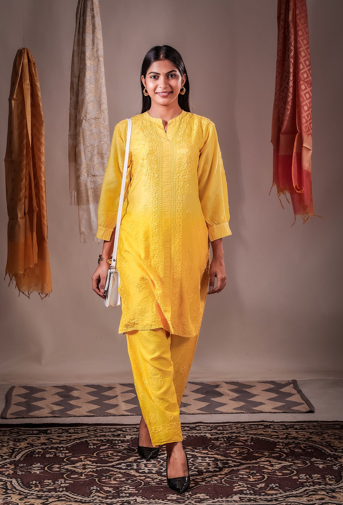 Zaira Soleil Mul Chanderi Co-Ord Set