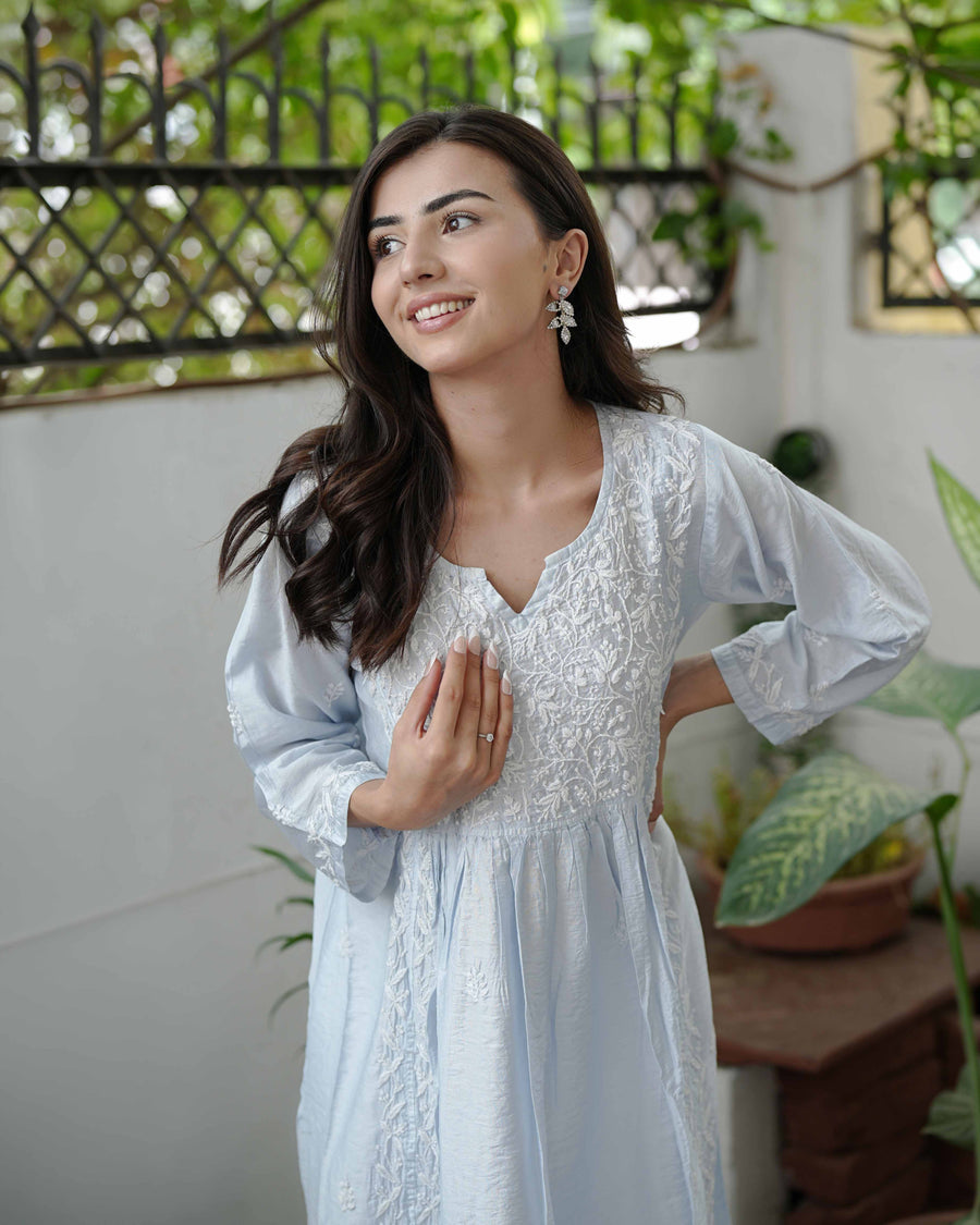 Zaira Noor-e-Chand Chanderi Nyra Cut Kurta