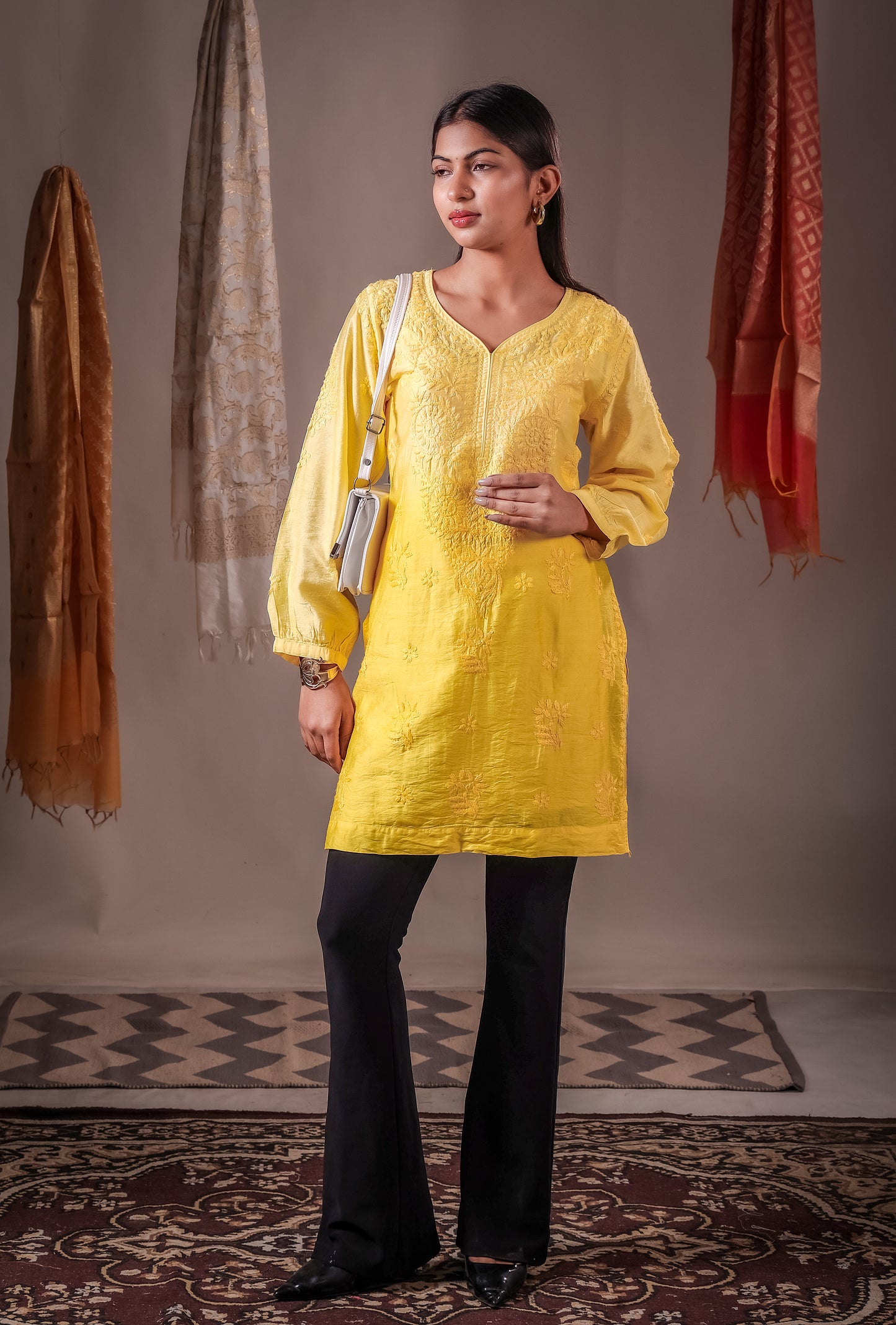 Zaira Noor Chanderi Short Kurti