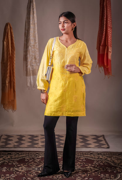 Zaira Noor Chanderi Short Kurti
