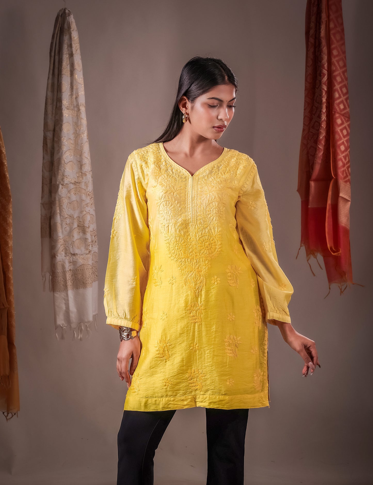Zaira Noor Chanderi Short Kurti