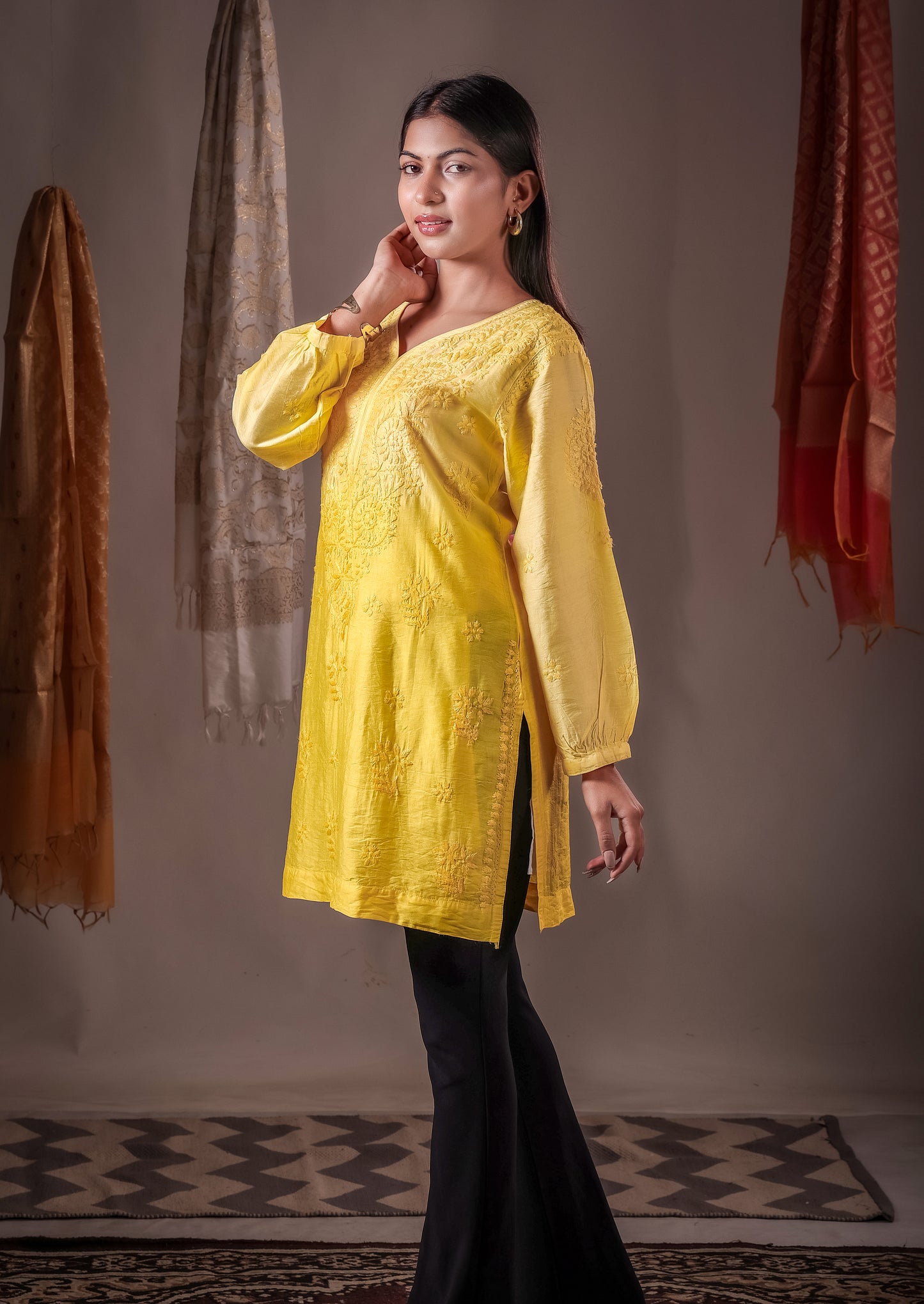 Zaira Noor Chanderi Short Kurti
