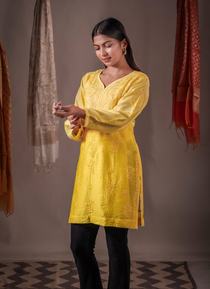 Zaira Noor Chanderi Short Kurti