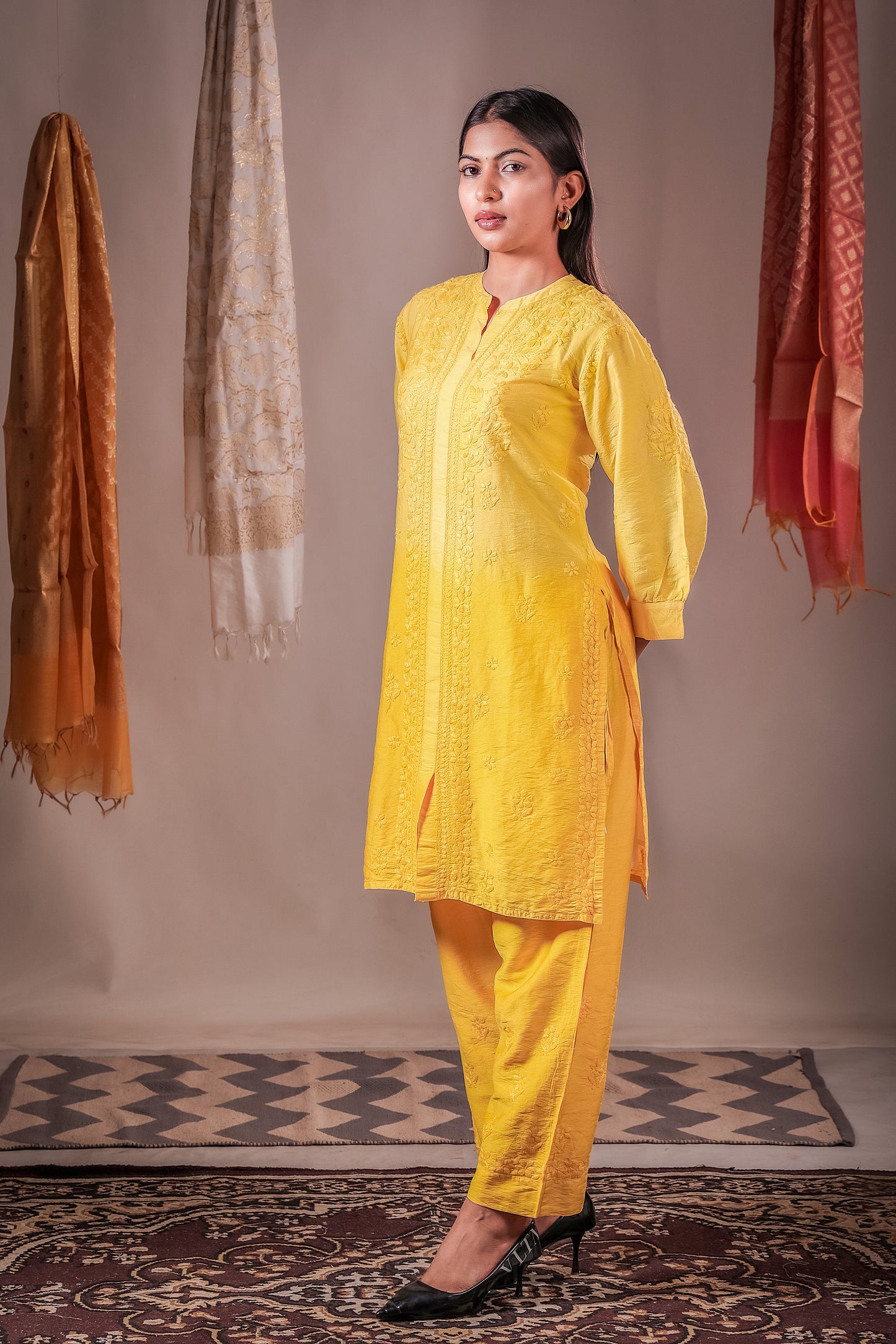 Zaira Soleil Mul Chanderi Co-Ord Set