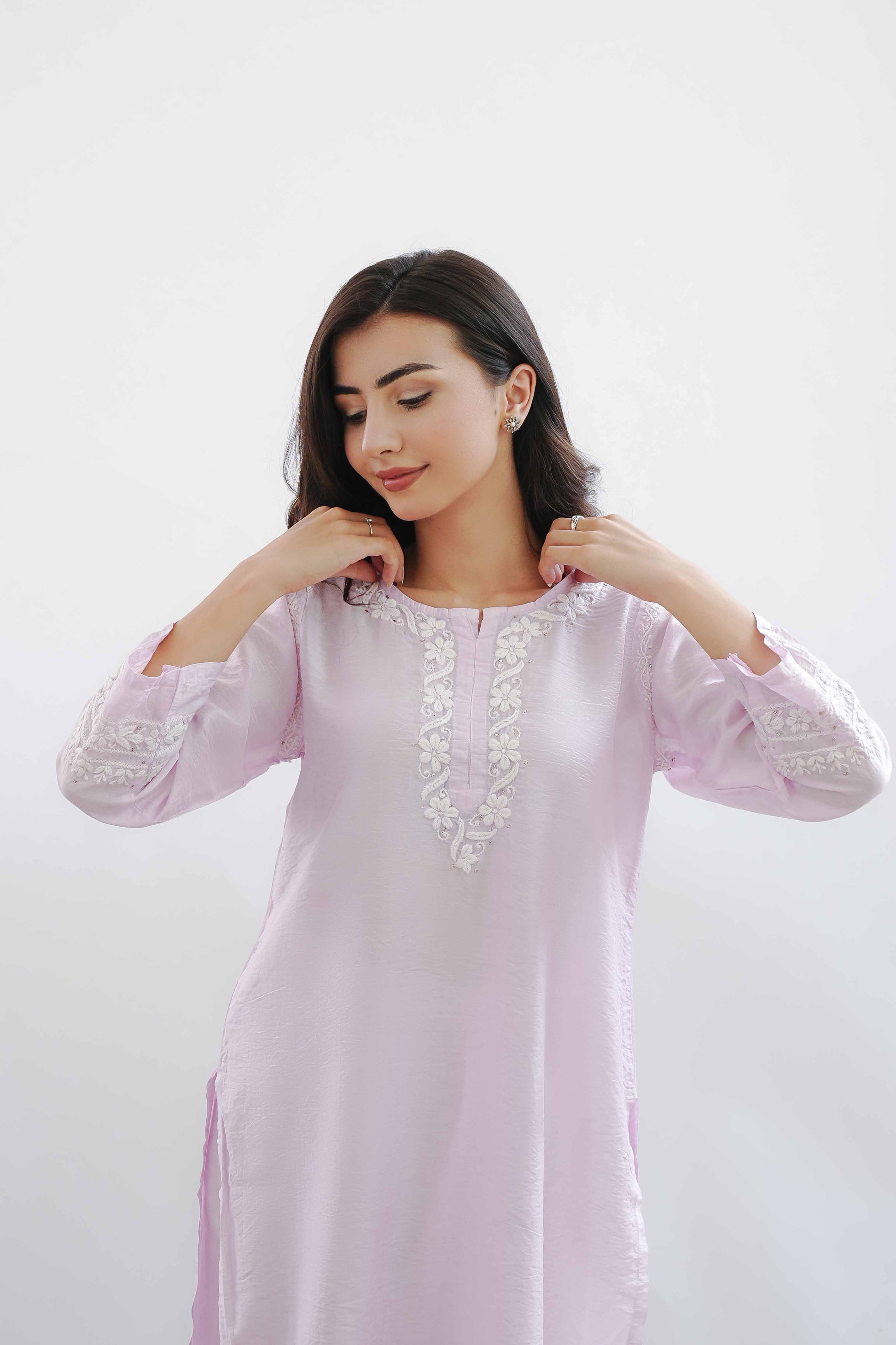 IshqaraPastelPinkMukaishChanderiKurtaSet4