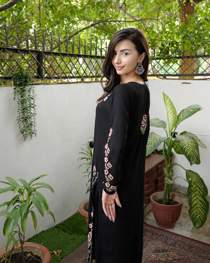 Nooraya Black Modal Embroidered Kurta