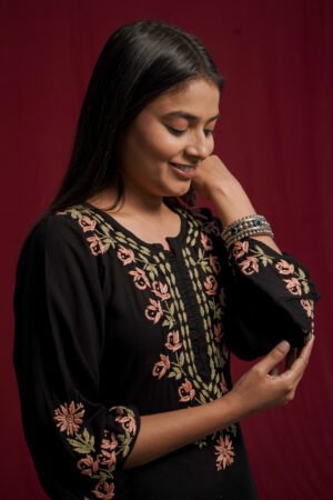 Nooraya Black Modal Embroidered Kurta