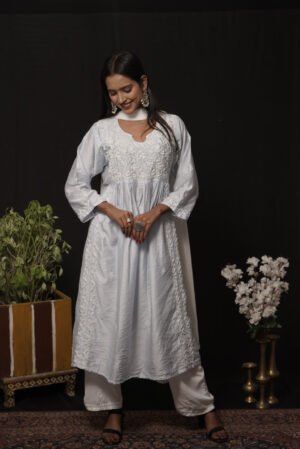 Zaira Noor-e-Chand Chanderi Nyra Cut Kurta