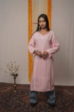 Zaira Mehr chikankari Kurta Pastel Pink