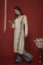 Zaira Sabz-e-Noor Natural Ivory Muslin Chikankari Kurta