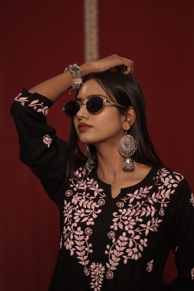 Zaira Nazakat-e-Noor Black Chikankari Kurta Pajama Set