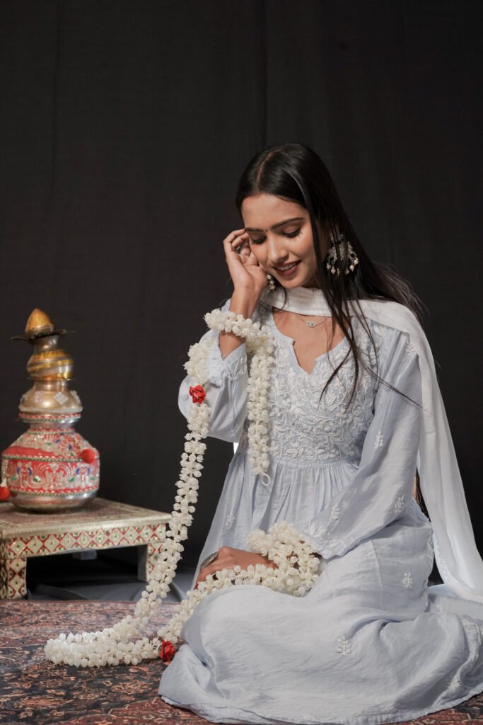 Zaira Noor-e-Chand  Chanderi Nyra Cut Kurta