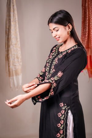 Nooraya Black Modal Embroidered Kurta